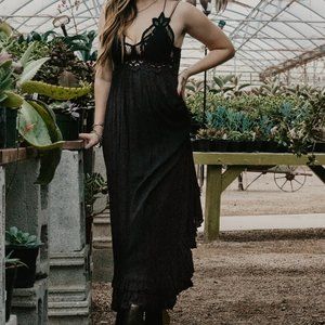 Free People Adella Maxi Slip - Black